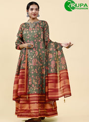 Magnificent Multi Color Chanderi Silk Designer Party Wear Ready Made Gown